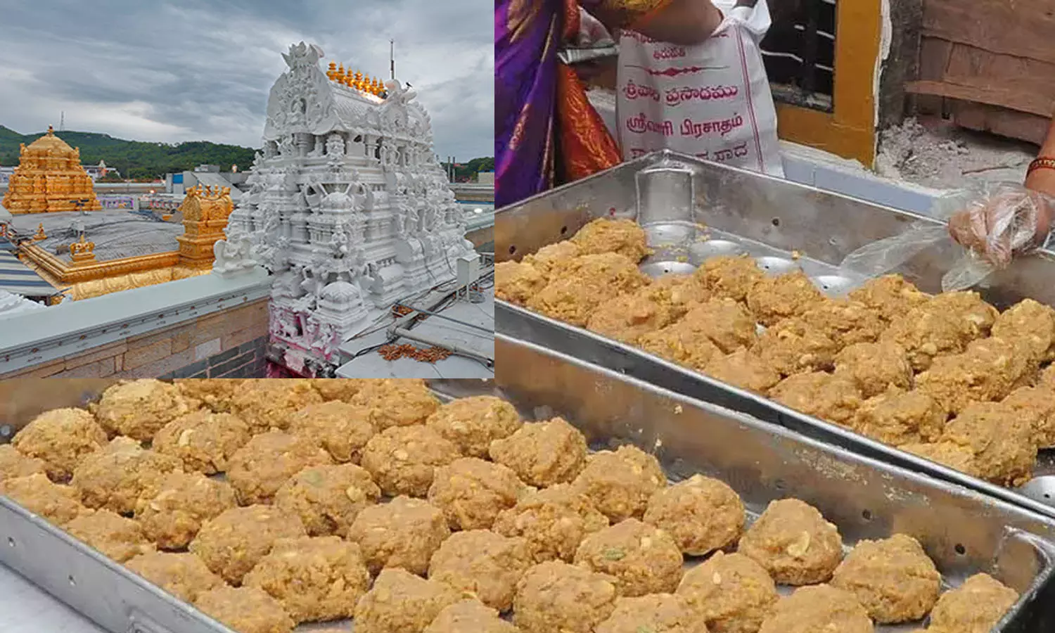 Tirumala temple and laddu prasadam, relevant to Texas charity auction news.
