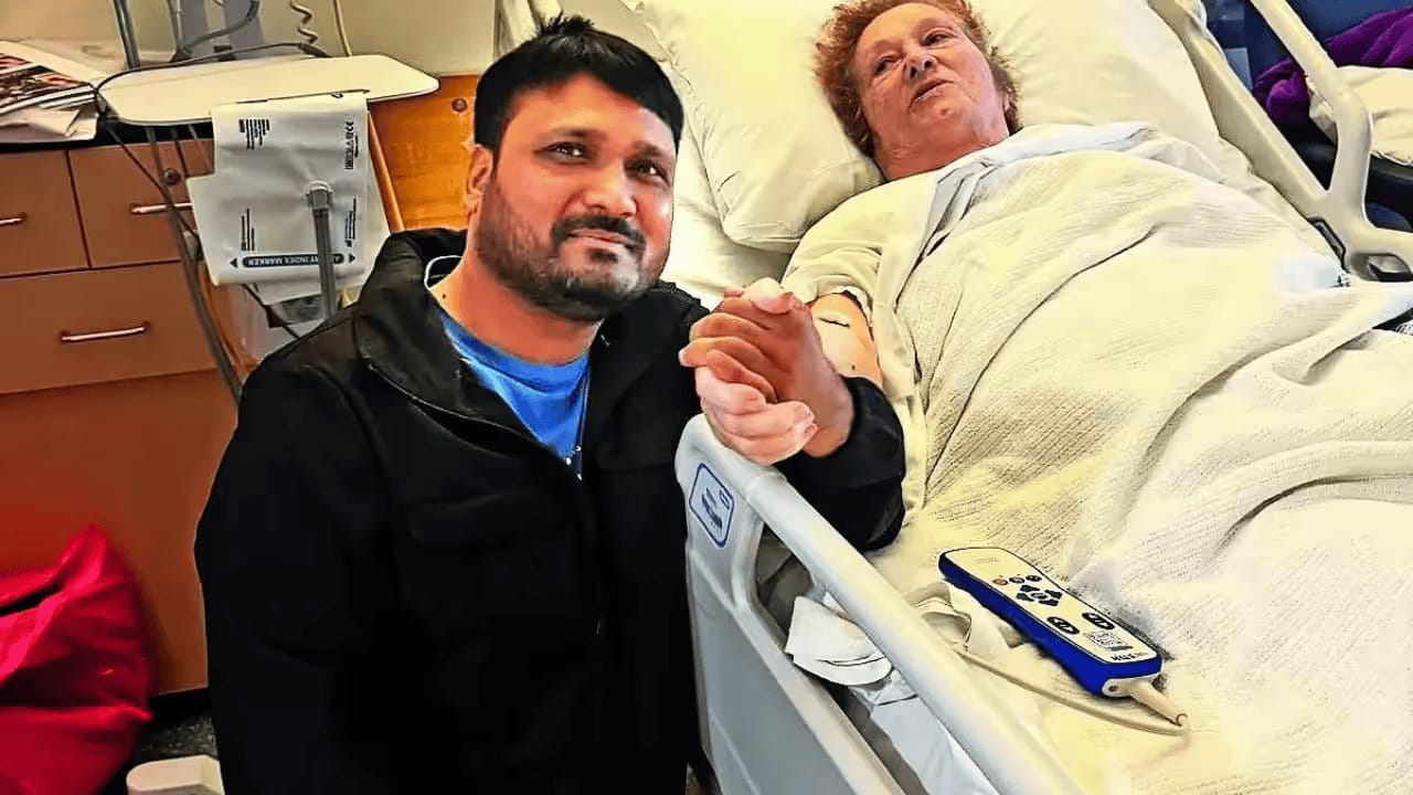 Hyderabad cab driver with patient in hospital, Bondi Beach hero