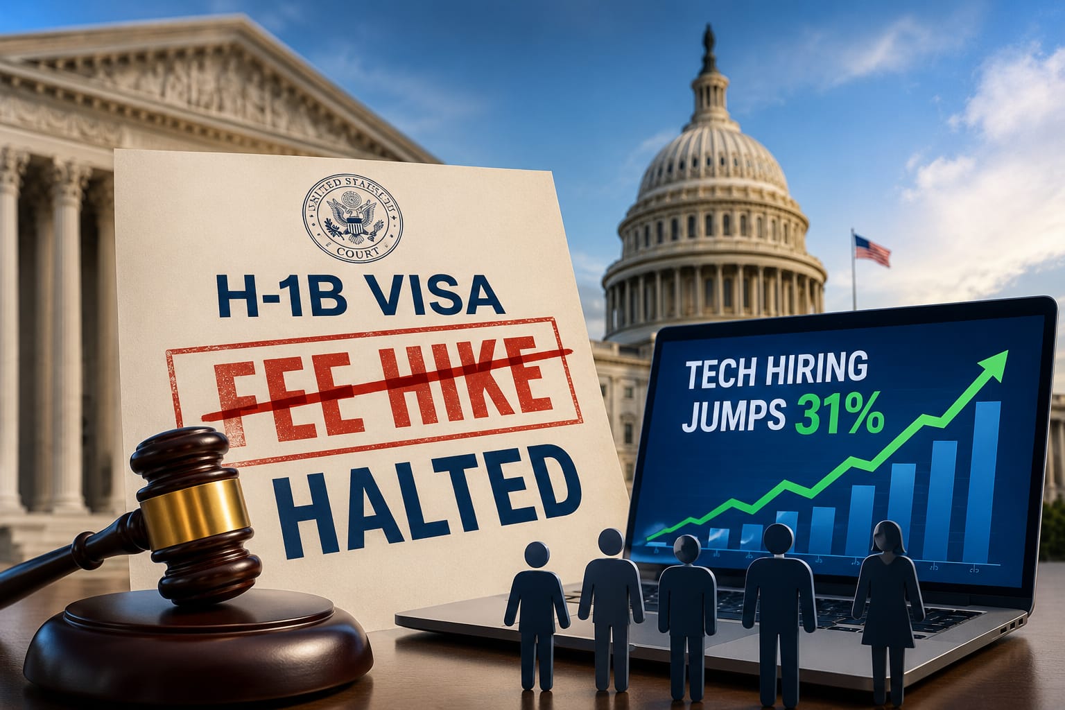 US court halts H-1B fee hike; tech hiring jumps 31%