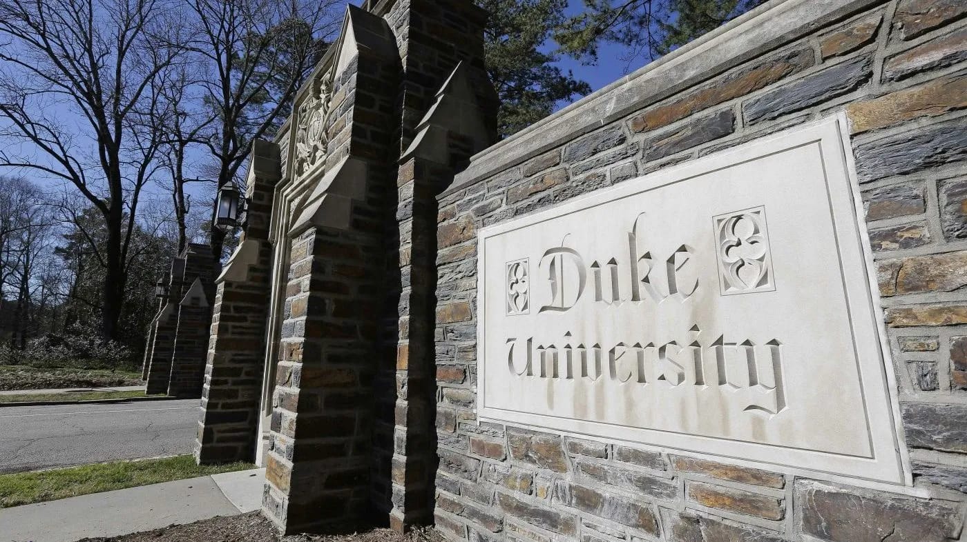 Duke University stone entrance sign