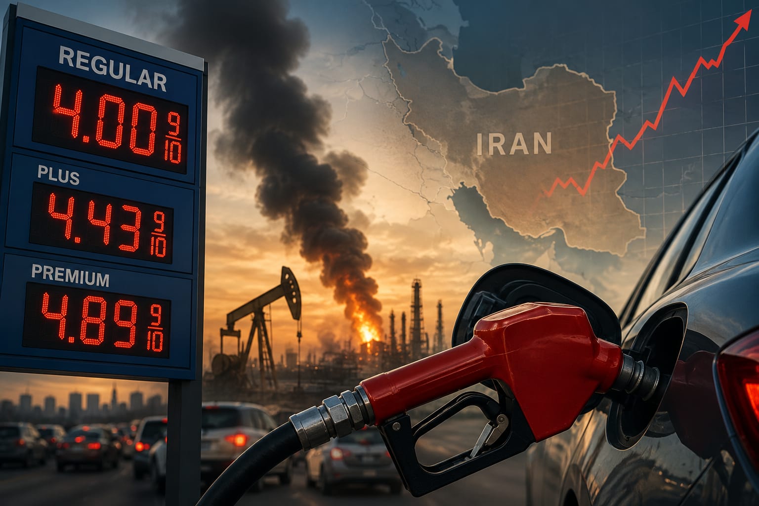 Gas prices reach $4.00 as Iran conflict impacts business and oil production.
