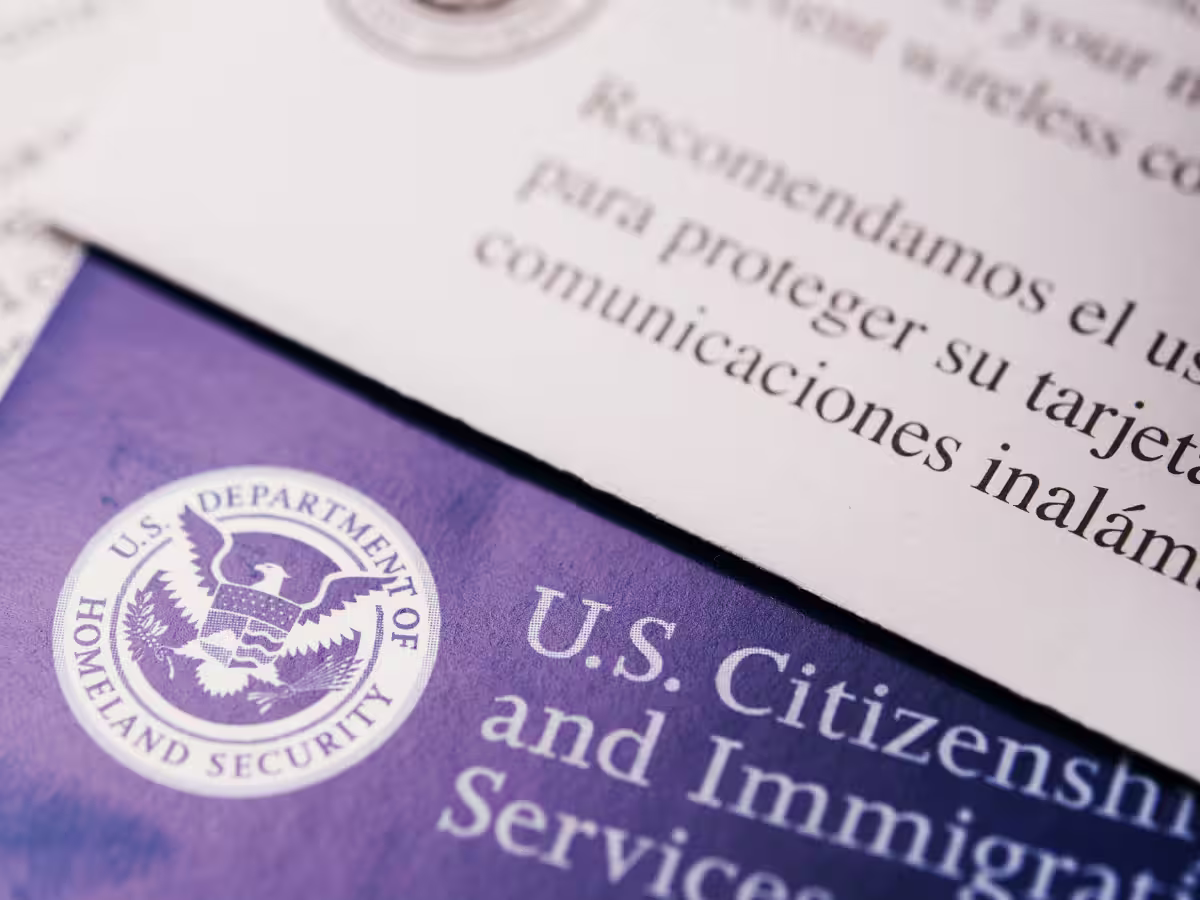 USCIS logo and text on documents related to immigration petitions