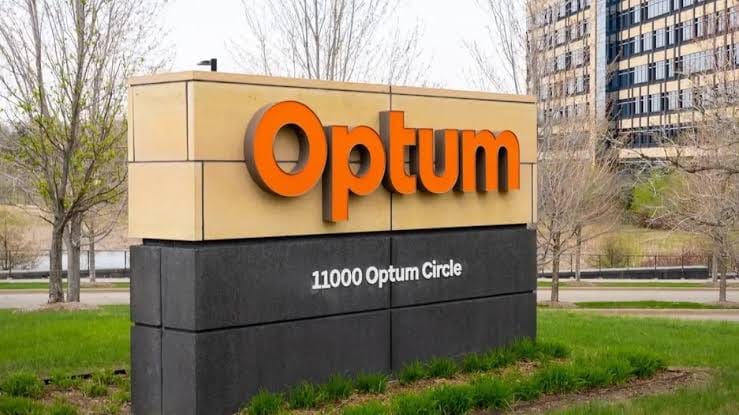 Optum building exterior with "Optum" logo and address 11000 Optum Circle.