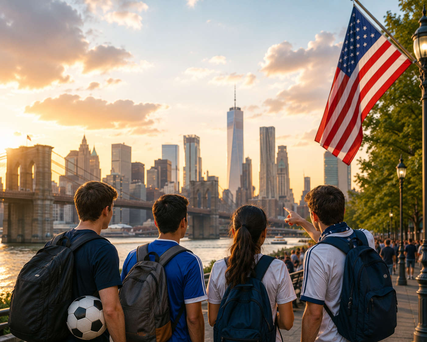 Soccer tourists in NYC, exploring politics and American realities.