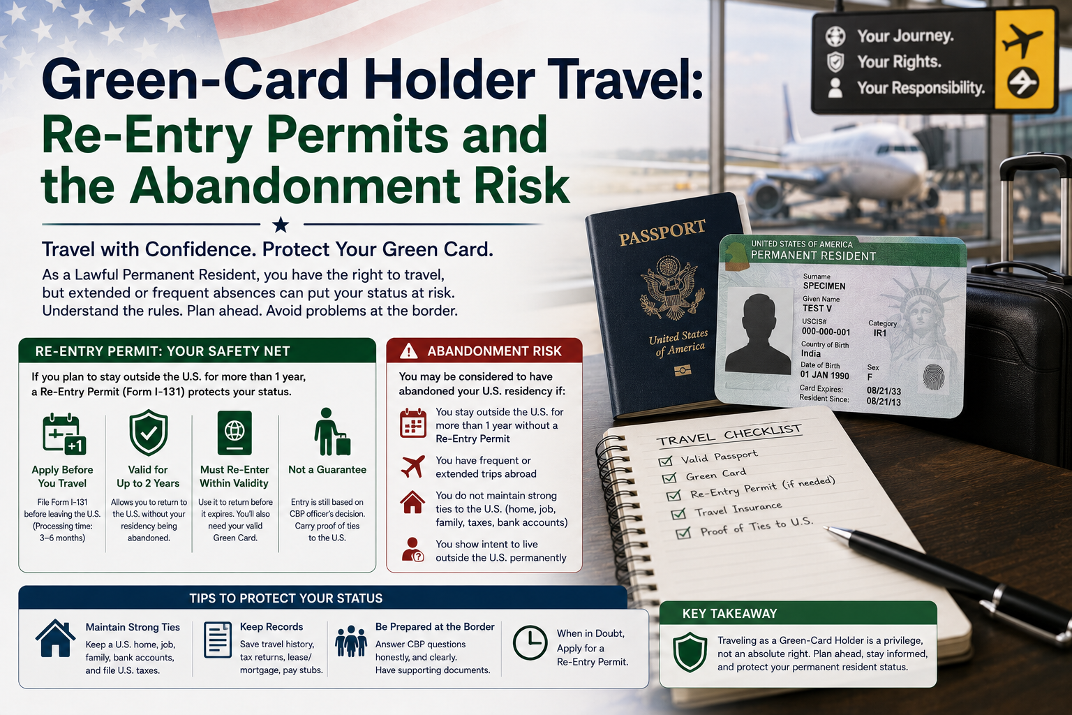 Green Card travel guide: Re-Entry Permits, Abandonment Risk, passport, US visa