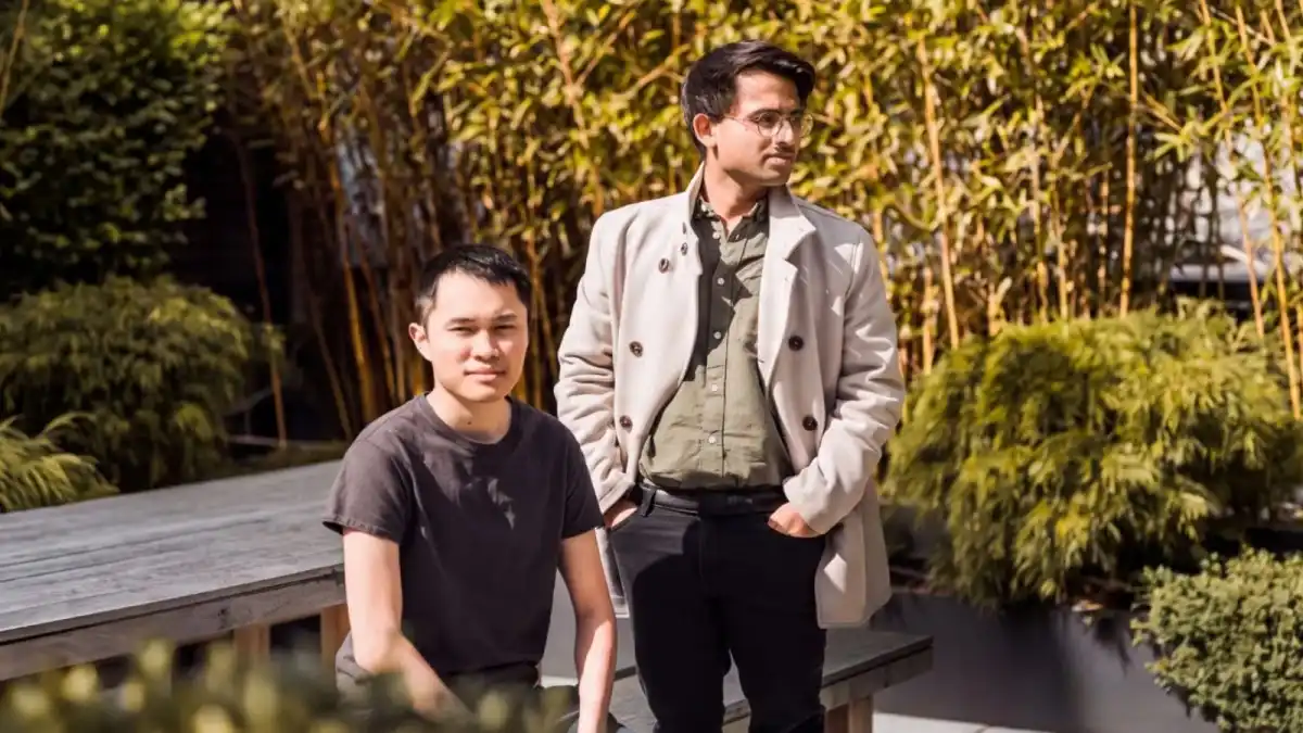 Indian-origin tech founders of AI health startup in garden