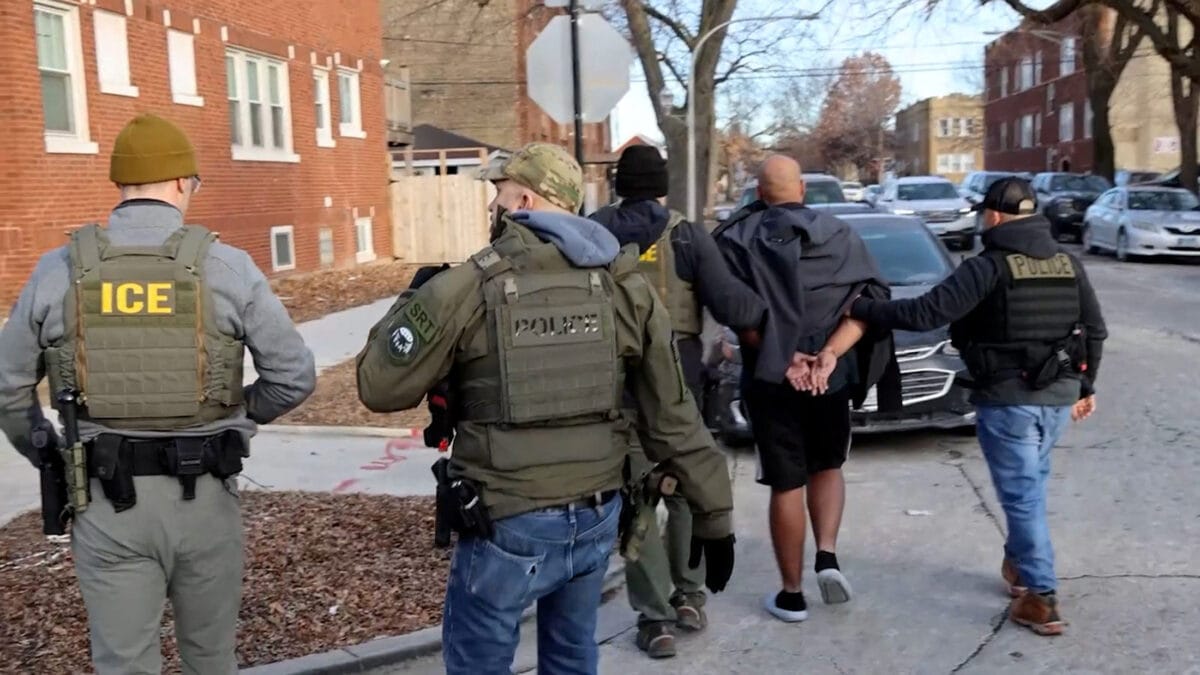 ICE agents arrest man, aiding crime reduction through immigration enforcement.